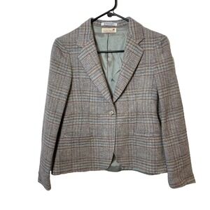 Stanley Blacker Single Breasted Wool Blazer Jacket Womens XS Gray One Button